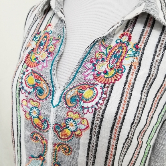 Soft Surroundings Aruba tunic top embroidered - Picture 4 of 6